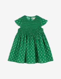 sukienka dziewczęca bawełna organiczna sukienka letnia dziewczynka bawełniana sukienka dziewczęca GOTS sukienka dziecięca przewiewna bawełna sukienka dziewczęca w kwiatki zielona sukienka dziewczęca sukienka dziewczęca smock sukienka z marszczeniem dziewczynka sukienka Konges Sløjd dziewczynka sukienka Cami Smock Konges Sløjd