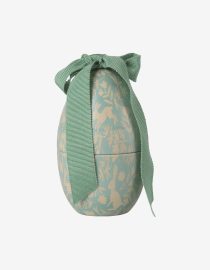 Metalowe jajko z kokardą | Dusty mint