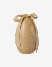 Metalowe jajko z kokardą | Cream yellow