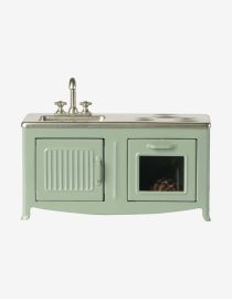 Kitchen, Mouse - Mint hello berry kuchnia dla myszek Maileg Maileg kitchen blue mini kuchnia dla lalek kuchnia retro zabawka mebelki dla myszek Maileg akcesoria domek dla lalek metalowa kuchnia zabawka kuchnia dla lalek retro maileg meble dla myszek