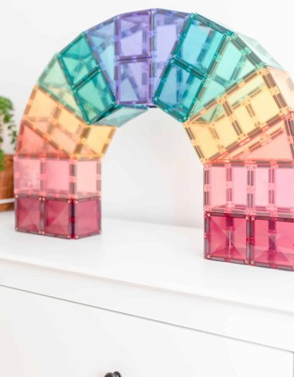 Connetix Pastel Mega Pack 202, duży zestaw klocków magnetycznych pastelowy, klocki magnetyczne 202 elementy, klocki magnetyczne dla dzieci, klocki edukacyjne STEAM, pastelowe klocki magnetyczne, zestaw klocków konstrukcyjnych, klocki kreatywne dla dzieci, bezpieczne klocki BPA free, prezent dla dziecka 3+