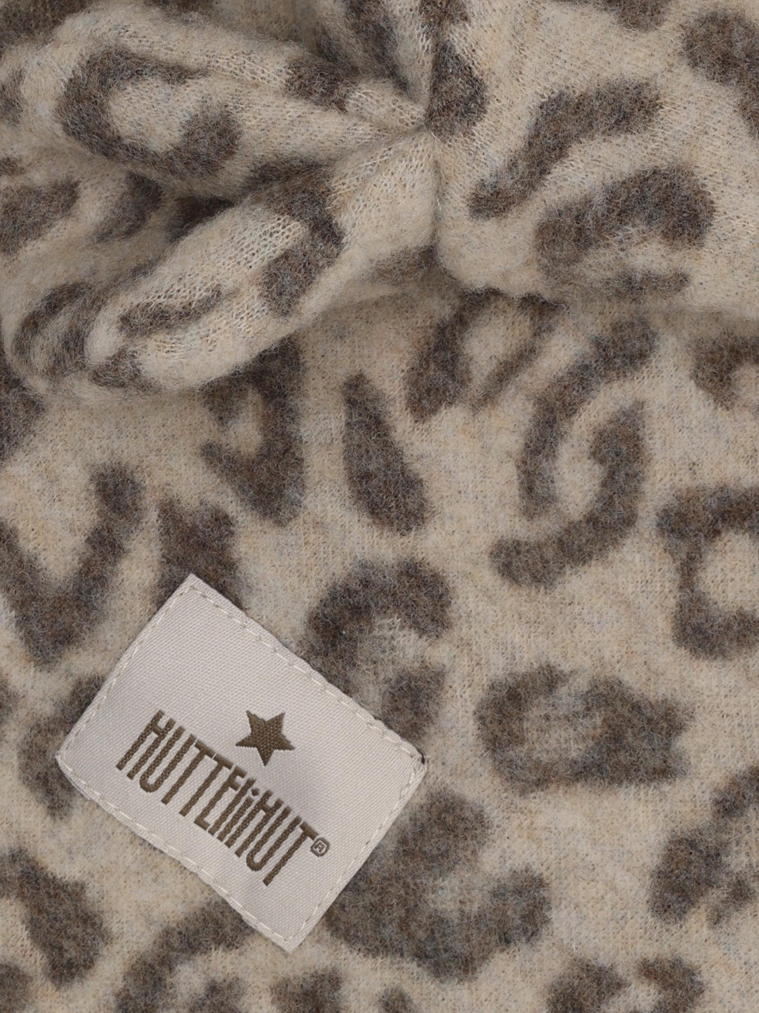 HUTTEliHUT - Balaclava Ears Wool Fleece Jac 460505 - 2044 - Camel Melange4 leopard