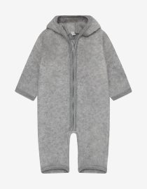 HUTTEliHUT - Pram Suit Ears Wool Fleece 480989 - 1220 - Medium Grey Melange