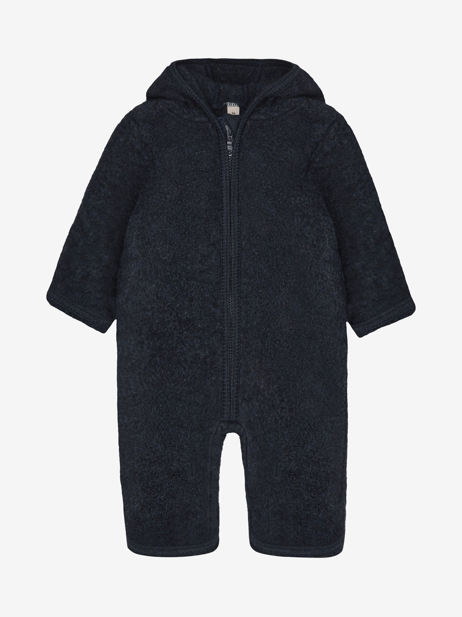 HUTTEliHUT - Pram Suit Ears Wool Fleece 480989 - 7790 - Navy Melange (1)