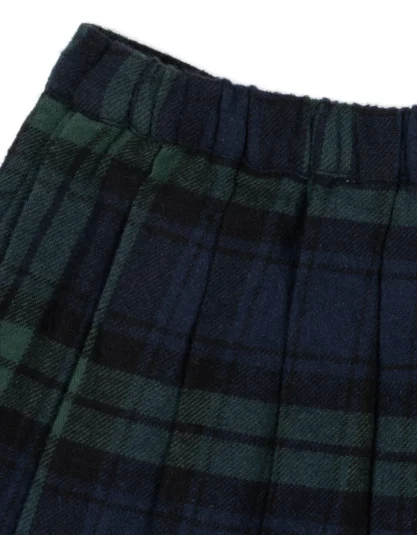 CHECKY PLEAT SKIRT green check