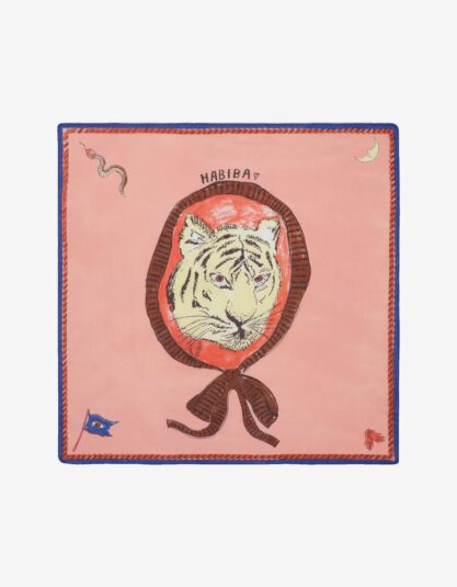 bawełniana apaszka, bandana damska, zielona bandana, apaszka z tygrysem, bandana z tygrysem, Habiba Tiger Bandana, Habiba Ultra, apaszka bawełniana damska, apaszka organiczna, bandana 60x60, apaszka do włosów, apaszka na szyję, duńska marka Habiba, Hello Berry sklep