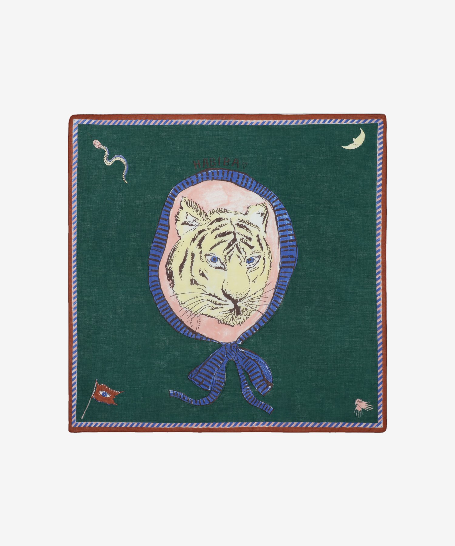 helloberry.pl-habiba-ba1331-tiger-bandana-ultra-extra-0 (1) ceo bawełniana apaszka, bandana damska, zielona bandana, apaszka z tygrysem, bandana z tygrysem, Habiba Tiger Bandana, Habiba Ultra, apaszka bawełniana damska, apaszka organiczna, bandana 60x60, apaszka do włosów, apaszka na szyję, duńska marka Habiba, Hello Berry sklep