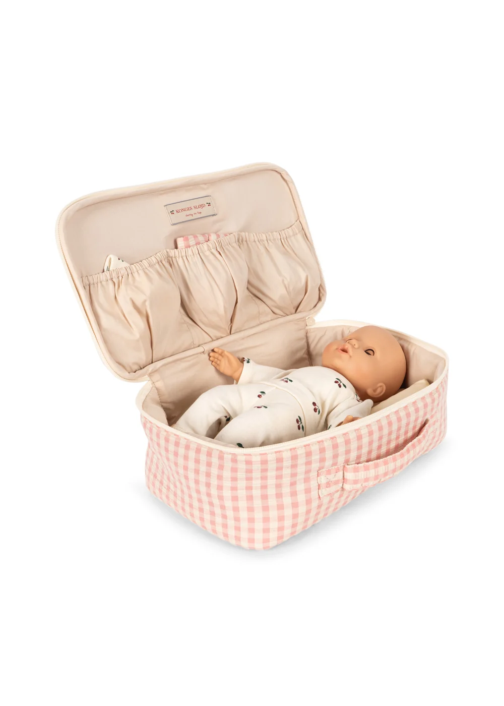 BABY DOLL NURSERY SUITCASE pink check2 BABY DOLL NURSERY SUITCASE pink check