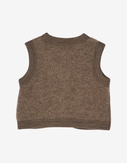 Müsli WOOLLY vest in merino wool fleece - Walnut melange Hello Berry concept dla dzieci sto procent merino