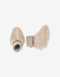 Müsli WOOLLY booties in merino wool fleece - Walnut melange