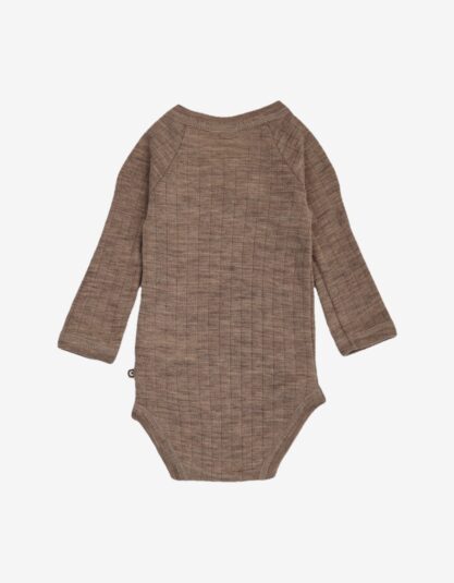 Kopertowe body merino Woolly Rib | Walnut Melange