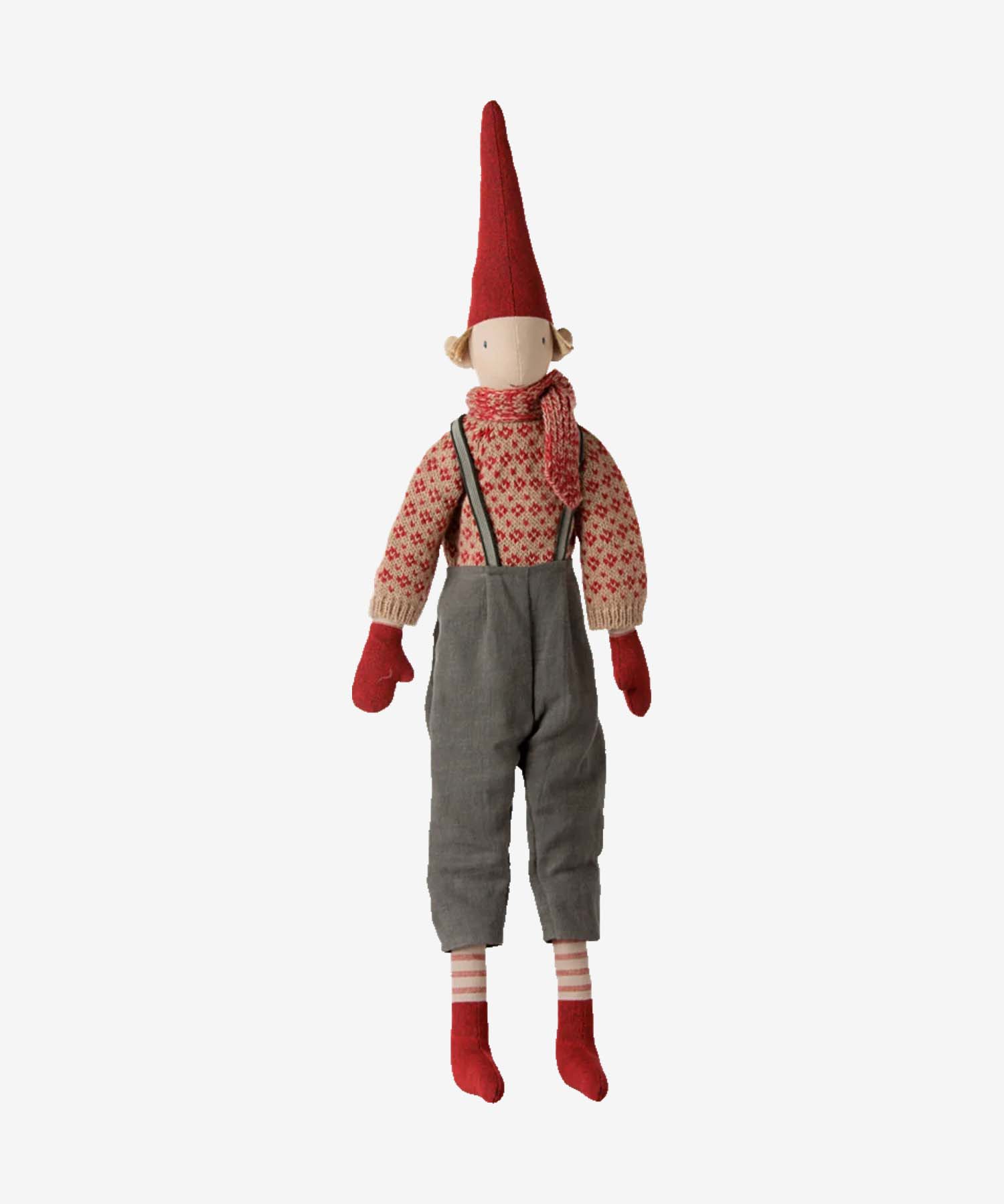 warstwa hello-berry-maileg-pixy-size-4-boy-knitted-sweater-and-scarf-pixy-lalka-swiateczna Skrzat Pixy w dzianinowym swetrze i szaliku | Size 4